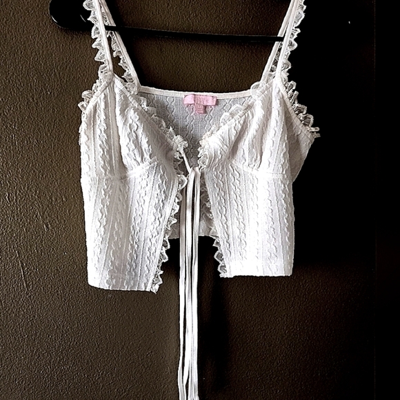 Sugar Thrillz Tops - Lace Tie-Up Cami Top